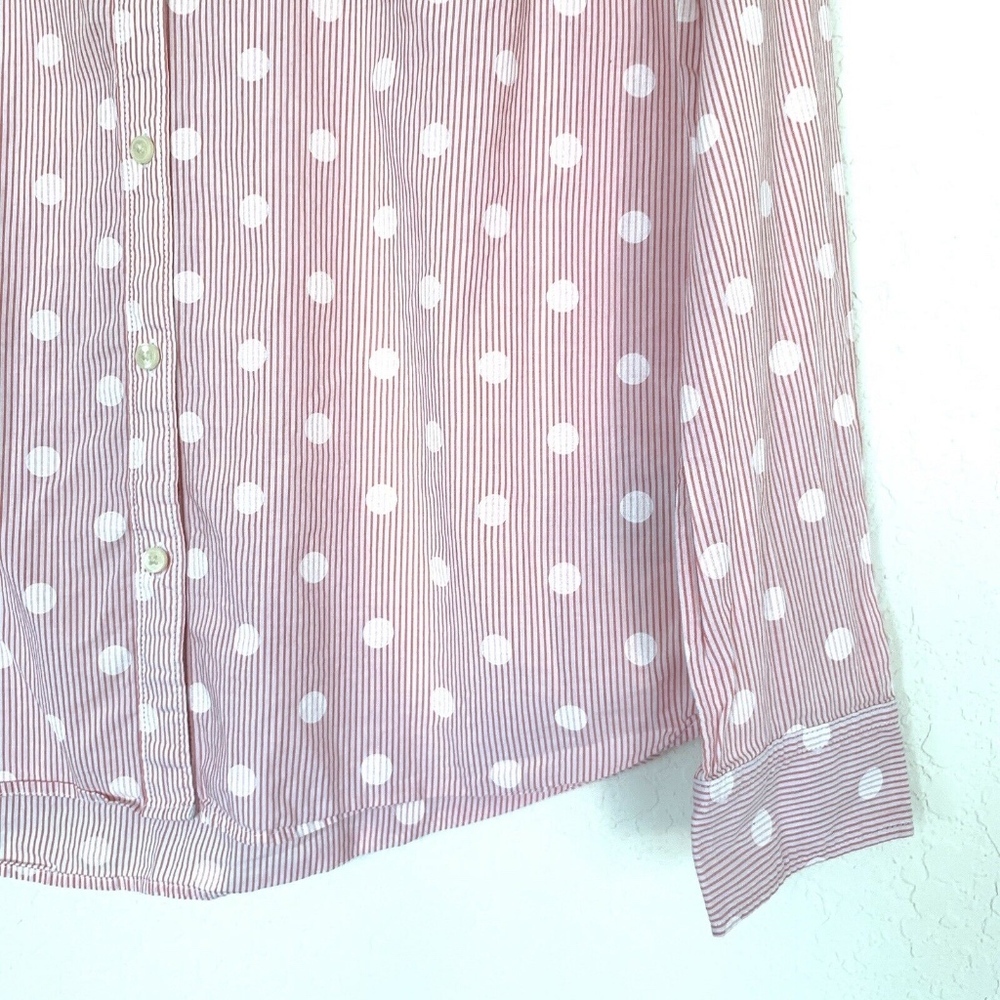 Gap Polka Dot Stripe Boyfriend Button Down Shirt - Picture 4 of 8